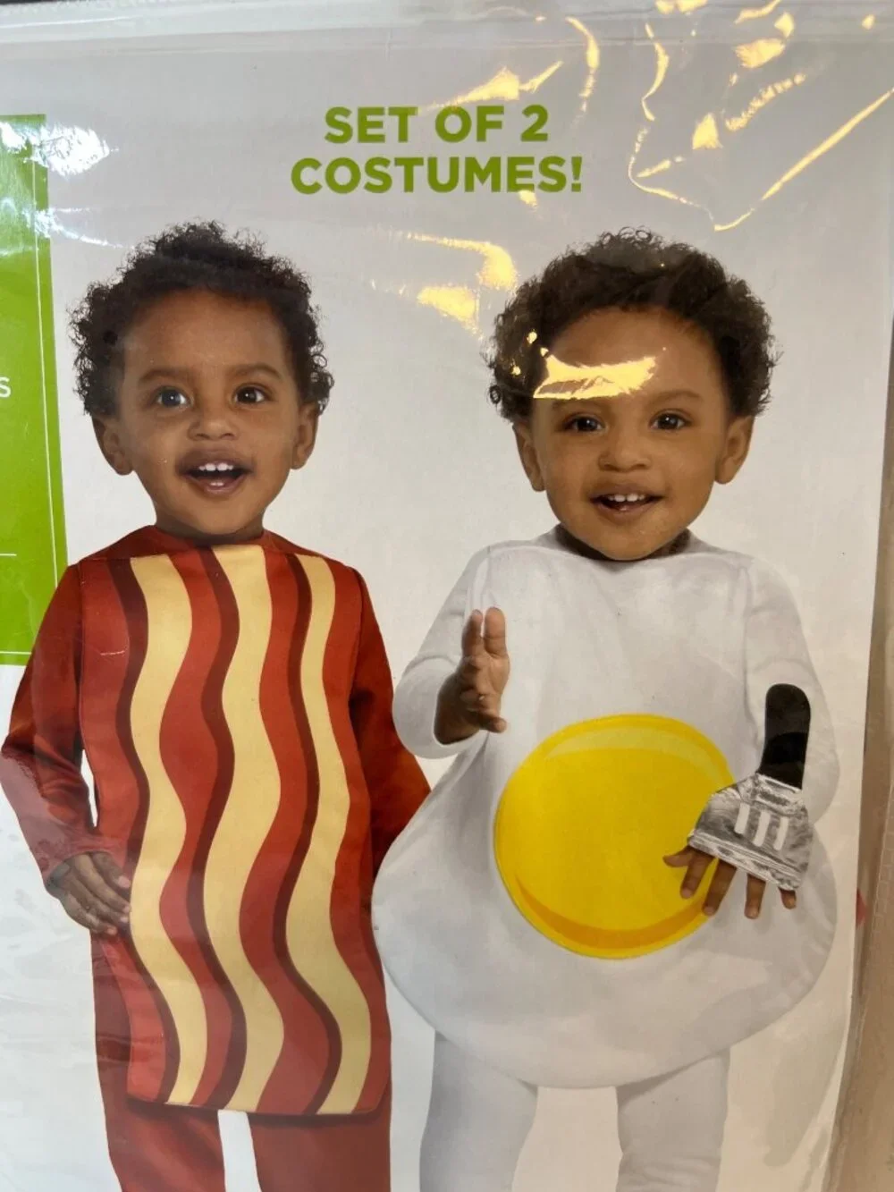 NEW Breakfast Babies Set of 2 Costumes Bacon Eggs Spatula Rattle NEW 6-12 months